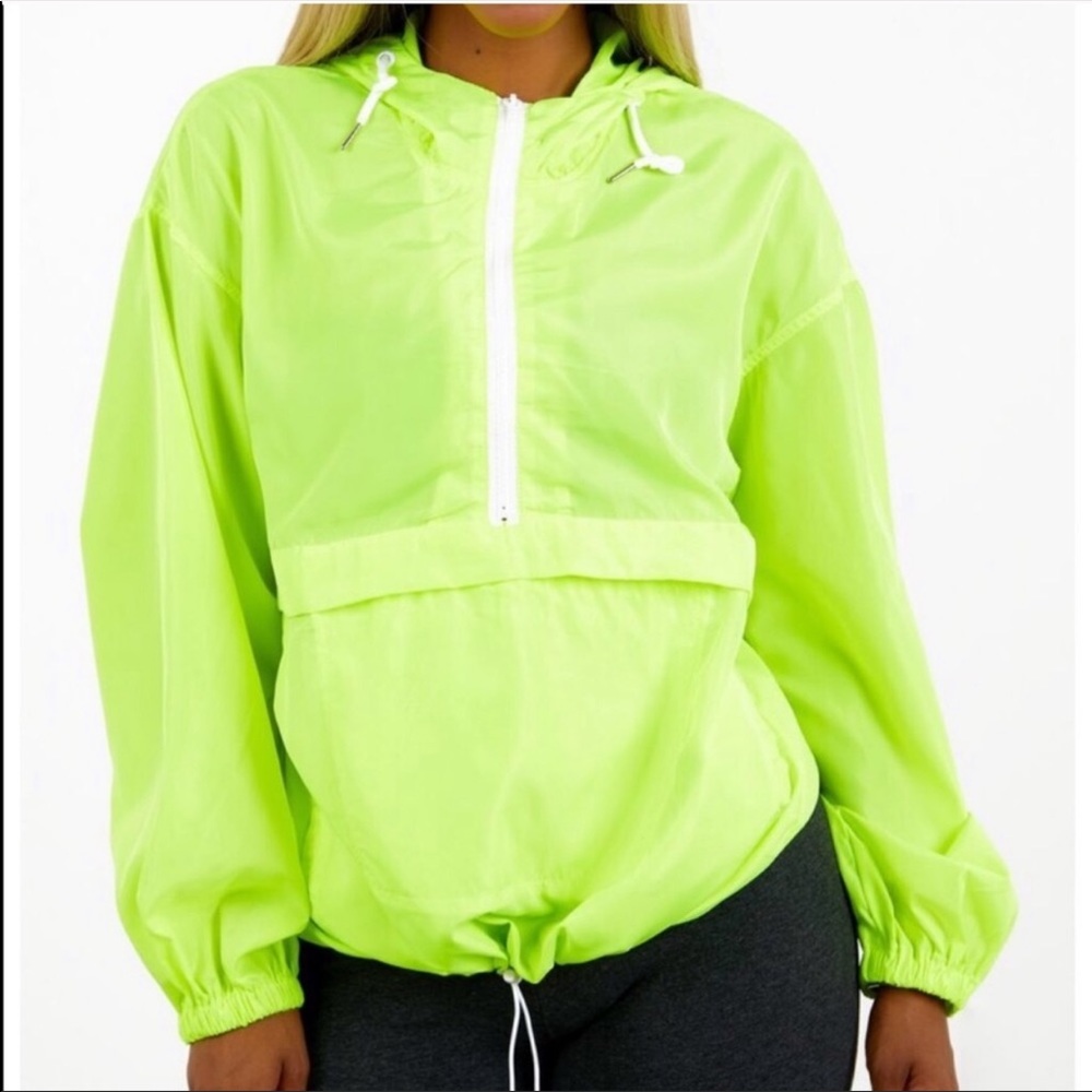 Sorella neon quarter zip windbreaker m